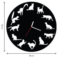 ZEGAR ŚCIENNY KOTY 58cm XXL 162.11