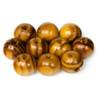 DREWNIANE korale kulki 16mm lakierowane 10szt. brąz