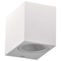 Zewnętrzna LAMPA ścienna BOSTON 313379 Polux metalowa OPRAWA elewacyjna KINKIET kostka cube IP44 biała