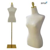 19514Manekin Krawiecki ECRU welur do sklepu witryn Regulacja wysokości