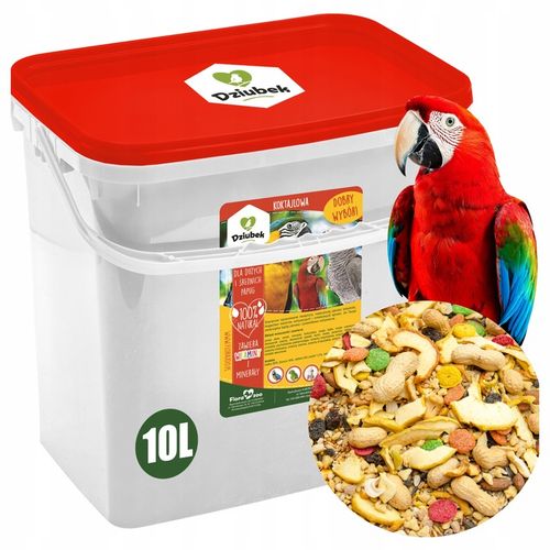 KARMA KOKTAJLOWA POKARM ZIARNO ORZECHY DLA PAPUG DUŻYCH I ŚREDNICH 10L na Arena.pl