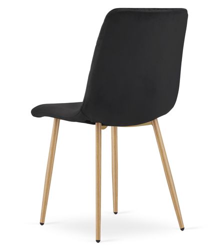 Krzesło TURIN - czarny aksamit / nogi kolor drewna x 1 na Arena.pl