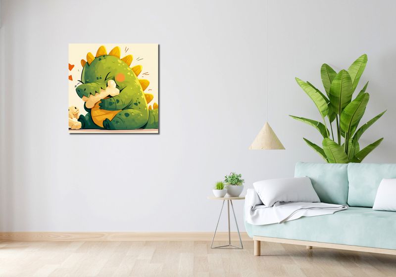 Obraz 70x70cm Uroczy Dinozaur zdjęcie 2