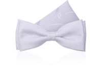 Mucha Biała Żakardowa z Poszetką z tłoczonym wzorem gałązki