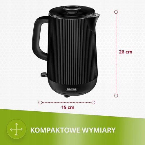 Czajnik elektryczny bezprzewodowy MPM MCZ-115/C podwójne ścianki czarny na Arena.pl