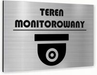 Tabliczka znak informacyjny 20x15 TEREN MONITOROWANY Aluminiowa NADRUK UV