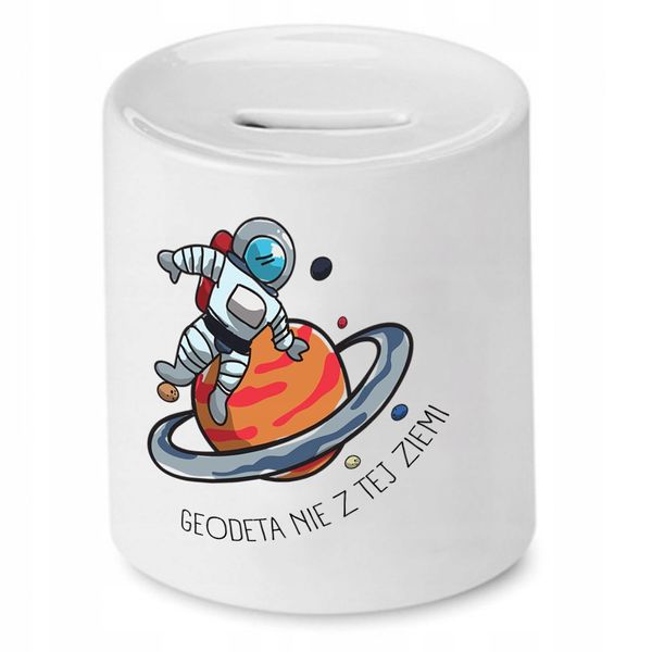 Skarbonka Dla Geodety Nie Z Tej Ziemi Prezent Z Nadrukiem Ze Zdjęciem zdjęcie 1