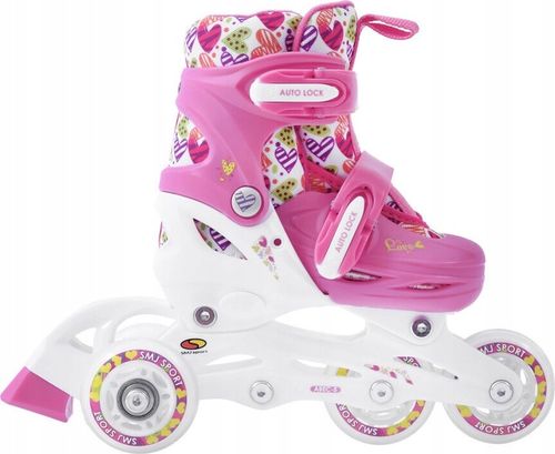 2W1 WROTKO-ROLKI WROTKI ŁYŻWOROLKI REGULOWANE COMBO HEARTS r 26-29 na Arena.pl