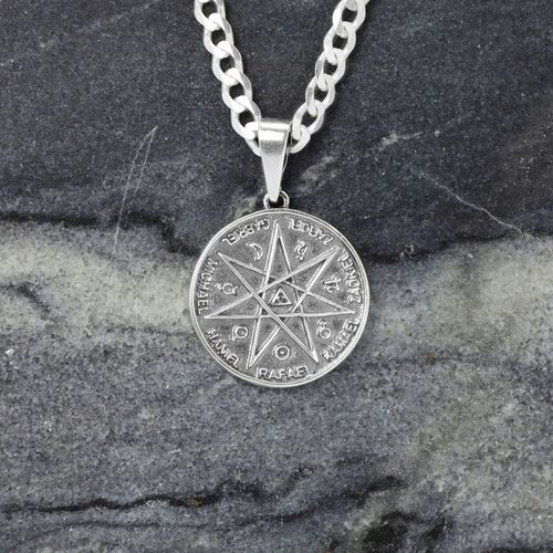 SREBRNY MEDALIK PIECZĘĆ TALIZMAN AMULET SIEDMIU ARCHANIOŁÓW DUŻY PRÓBA 925 na Arena.pl