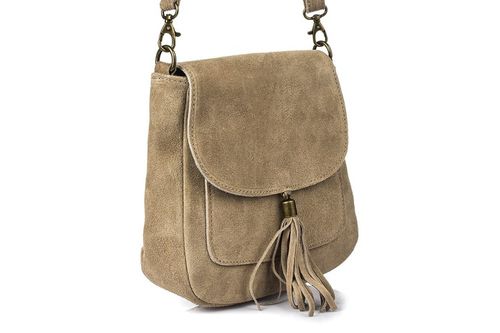 Torebka skórzana Damska Zamszowa Listonoszka retro na Arena.pl