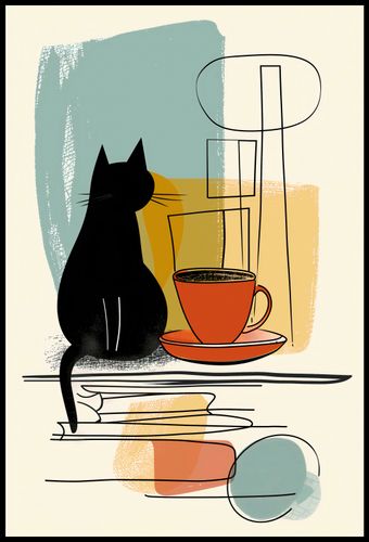 Plakat 68x101cm Kot i Kawa na Arena.pl