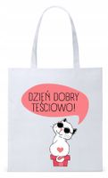 Dla Teściowej Mamy Prezent Torba Eco Biała Shopper Z Nadrukiem Ze Zdjęciem