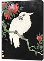 Obraz 70x100cm Cockatoo and Pomegranate, Koson Japoński Vintage do Salonu