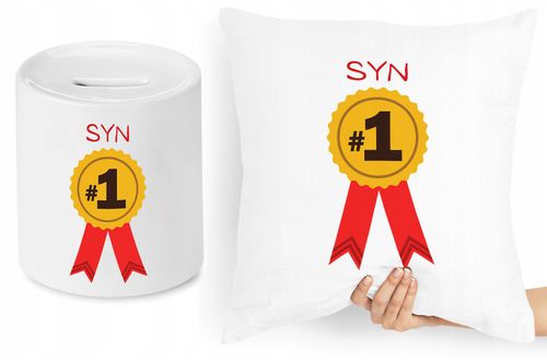 Dla Syna Zestaw Poduszka + Skarbonka Prezent Z Nadrukiem Ze Zdjęciem na Arena.pl