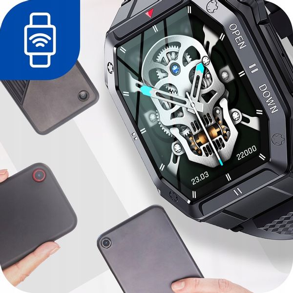 SMARTWATCH ZEGAREK MĘSKI MILITARNY ROZMOWY WIELOFUNKCYJNY POMIARY MENU PL zdjęcie 11