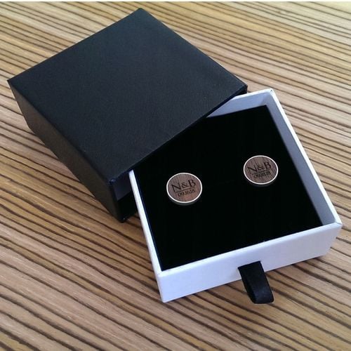 Spinki do mankietów Grawer Inicjały Data | Srebro na Arena.pl