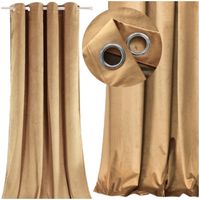 zasłona welurowa na przelotkach - latte