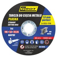 TARCZA PŁASKA T1A 115*1.6*22 KOMPLET 10 SZTUK - G-553-1116