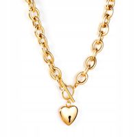 NASZYJNIK ZŁOTY Piękny SERCE KLUCZYK Łańcuszek Elegancja i Szyk 45 cm