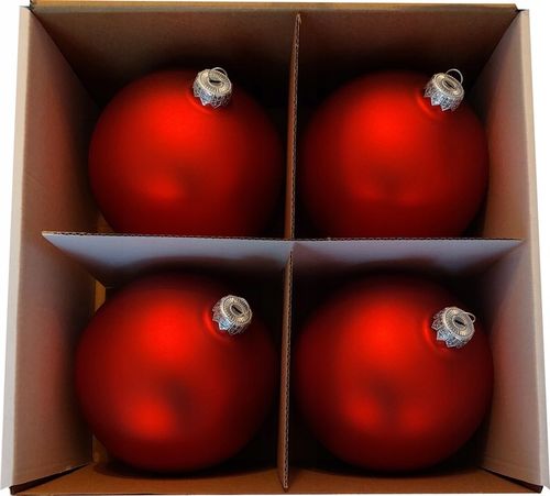 Bombki choinkowe czerwone DUŻE CZERWONY MAT szklane 12 cm super czerwień na Arena.pl