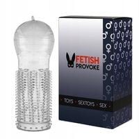 Nakładka z wypustkami na penisa, rozciągliwa.