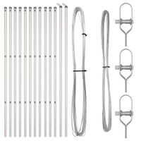 Słupki ogrodzeniowe 13 pcs Srebrny Ø32mm 170 cm