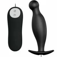pretty love plug wibracyjny 12 trybow czarny silikonowy pilot