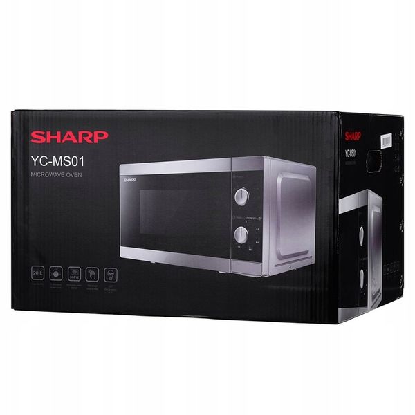 Kuchenka mikrofalowa wolnostojąca Sharp YC-MS01E-S (20L 800W) zdjęcie 6