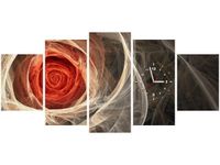 70CM 150CM ZEGAR 5 ELEM RÓŻA KTALNA POMARAŃCZ DRUK OBRAZ