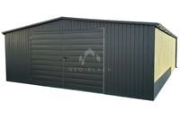 Garaż Blaszany 6x7m Brama Dwuskrzydłowa Rynny Antracyt Dach Dwuspad NB124