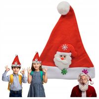 CZAPKA ŚWIĘTEGO MIKOŁAJA CZERWONA PRZEBRANIE STRÓJ KOSTIUM ŚWIĄTECZNY 8 szt