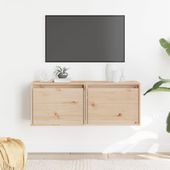 Szafki ścienne, 2 szt., 45x30x35 cm, lite drewno sosnowe