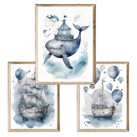 Zestaw trzech plakatów dla dzieci Magic Ocean 1