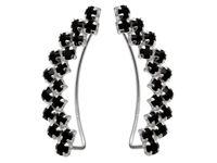 Delikatne srebrne kolczyki nausznice czarne cyrkonie srebro 925 K2522