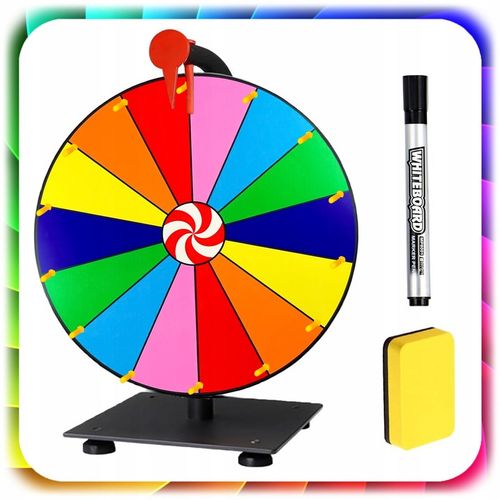KOŁO FORTUNY SUCHOŚCIERALNE GRA DLA DZIECI LOTERIA IMPREZY 50CM + na Arena.pl