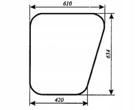 Szyba drzwi dół prawe - dolna prawa ciągnika MF-235 kabina Luboń