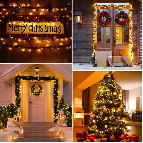 LAMPKI CHOINKOWE 300 LED STAŁE + FLASH ZEWNĘTRZNE ŚWIATEŁKA BIAŁE CIEPŁE na Arena.pl