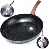 PATELNIA GRANITOWA 32 CM GŁĘBOKA NON STICK NA INDUKCJĘ I GAZ DUŻA WOK