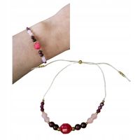 Bransoletka damska Kwarc Różowy Rubin Granat Rodochrozyt Miłość Harmonia