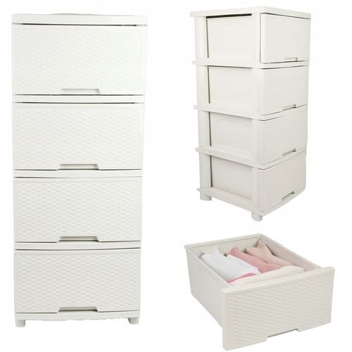 KOMODA Z SZUFLADAMI PLASTIKOWA ECRU WOLNOSTOJĄCA REGAŁ ORGANIZER na Arena.pl