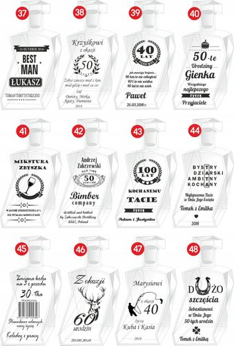 KARAFKA podziękowania ŚLUB Wesele Urodziny 30 50 na Arena.pl