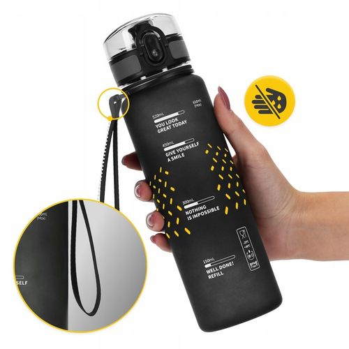 BUTELKA BIDON NA WODĘ NAPÓJ TRITANOWA SZCZELNA SPORTOWA Z PODZIAŁKĄ 650 ml na Arena.pl
