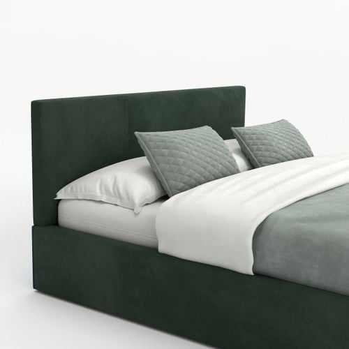 ŁÓŻKO TAPICEROWANE 140x200 ŁÓŻKO PODWÓJNE Z POJEMNIKIEM BUTELKOWA ZIELEŃ na Arena.pl