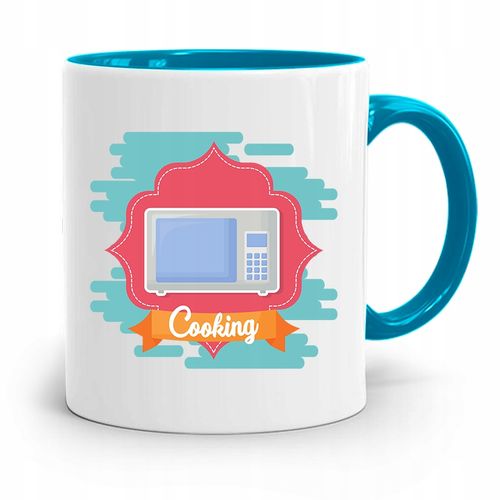 Kubek Błękitny Prezent Dla Kucharza Cooking Z Nadrukiem Ze Zdjęciem na Arena.pl