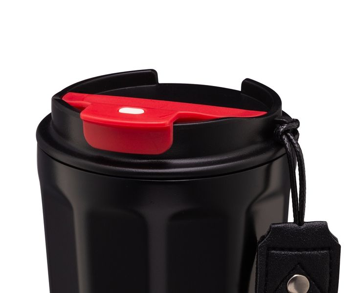 Kubek termiczny bidon COFFEE 350 ml stal nierdzewna 18/10 tworzywo czarny zdjęcie 2