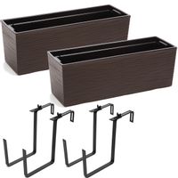 Komplet 2 sztuk Kwietnik BEGONIA dłuto + uchwyt 19 x 56 x 19,5 cm Mokka