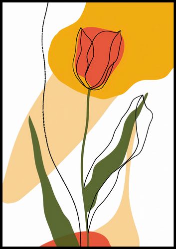 Plakat 70x100cm Przerysowany Tulipan na Arena.pl