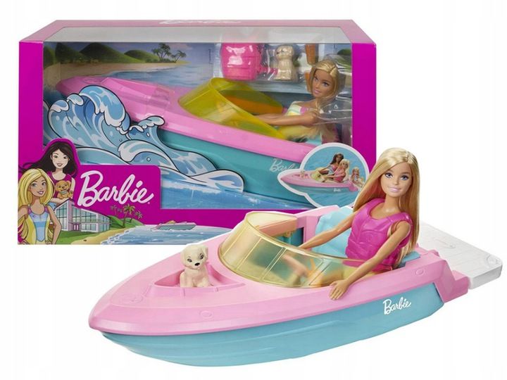 Barbie Motorówka + Lalka Mattel zdjęcie 5