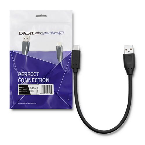 Qoltec Kabel USB 3.1 typ C męski | USB 2.0 A męski | 0.25m na Arena.pl
