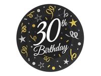 Talerzyki, B&C 30th Birthday, 18 cm, 6 szt.